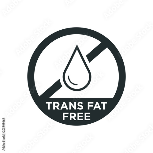 Trans fat free icon. Vector illustration.