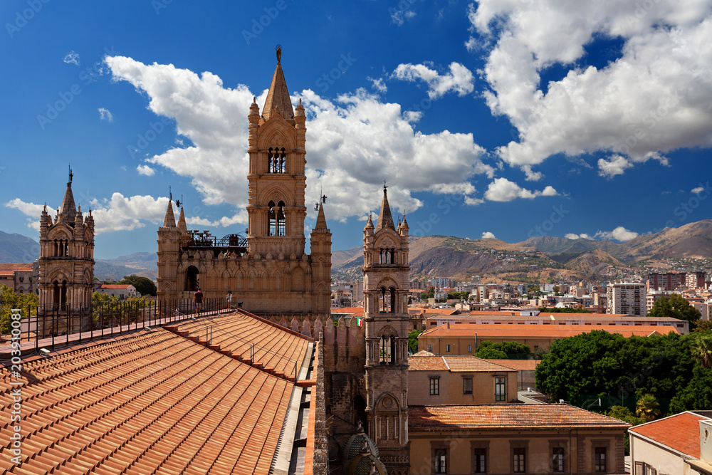 PALERMO, SICILY, ITALY - The roof of The Cathedral