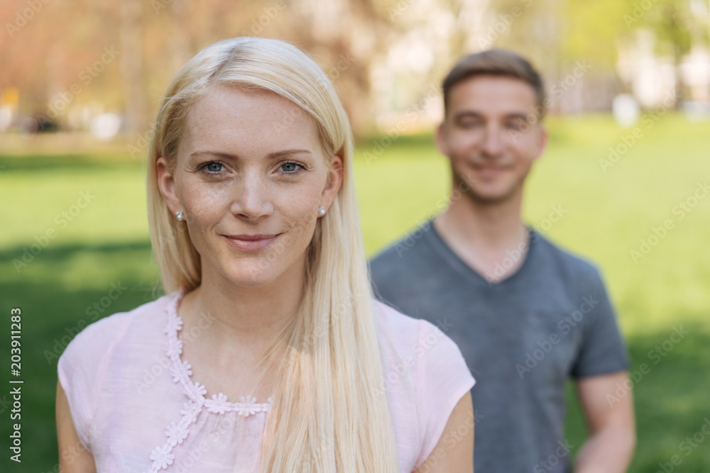 Attractive smiling young blond woman