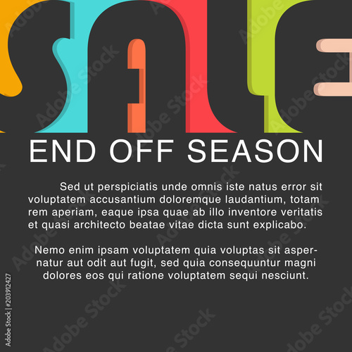 Sale end off season. Sale design template vector photo