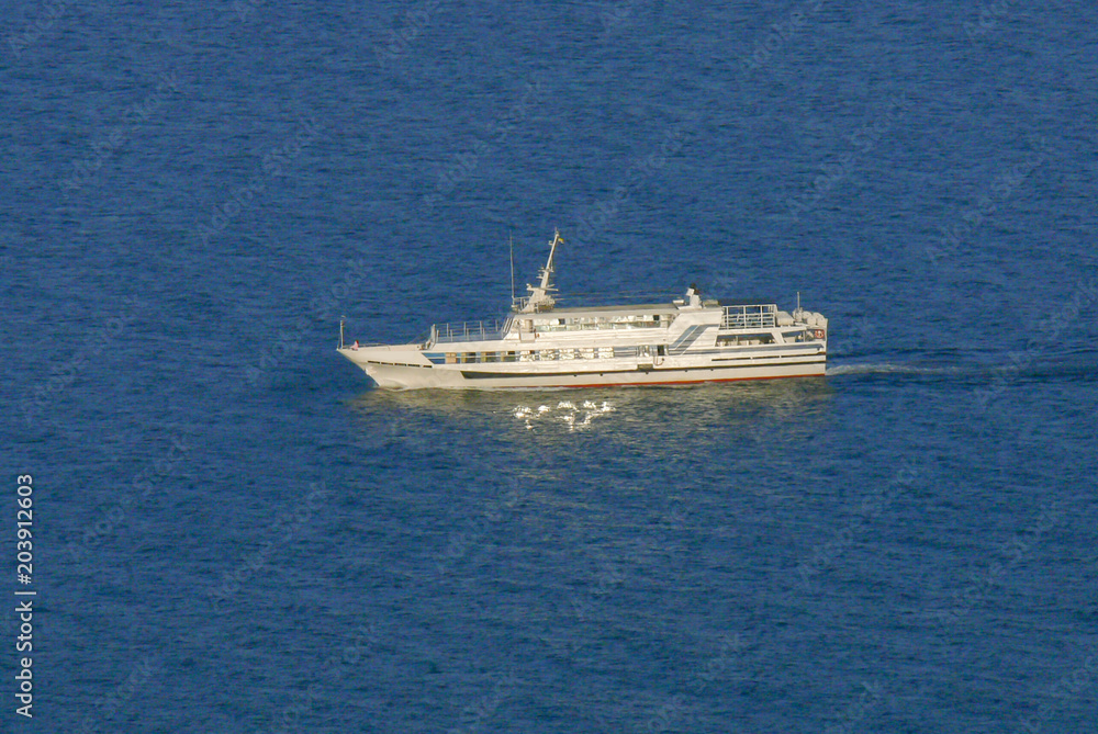 pleasure boat sailing on the sea pleasure boat sailing on the sea