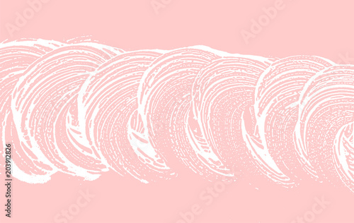 Natural soap texture. Actual millenial pink foam trace background. Artistic exquisite soap suds. Cleanliness, cleanness, purity concept. Vector illustration.