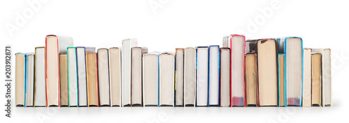Foto Stack of books isolated on a white background