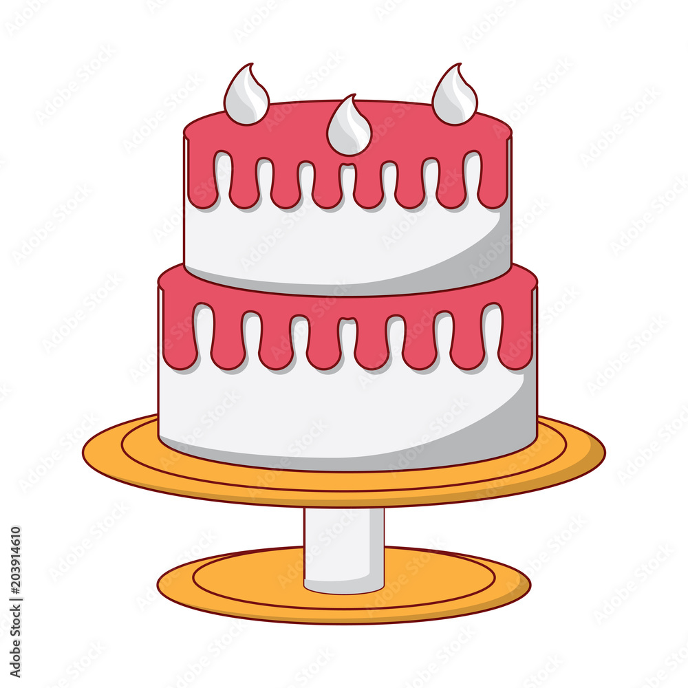 birthday cake icon over white background, colorful design. vector illustration birthday cake icon over white background, colorful design. vector illustration