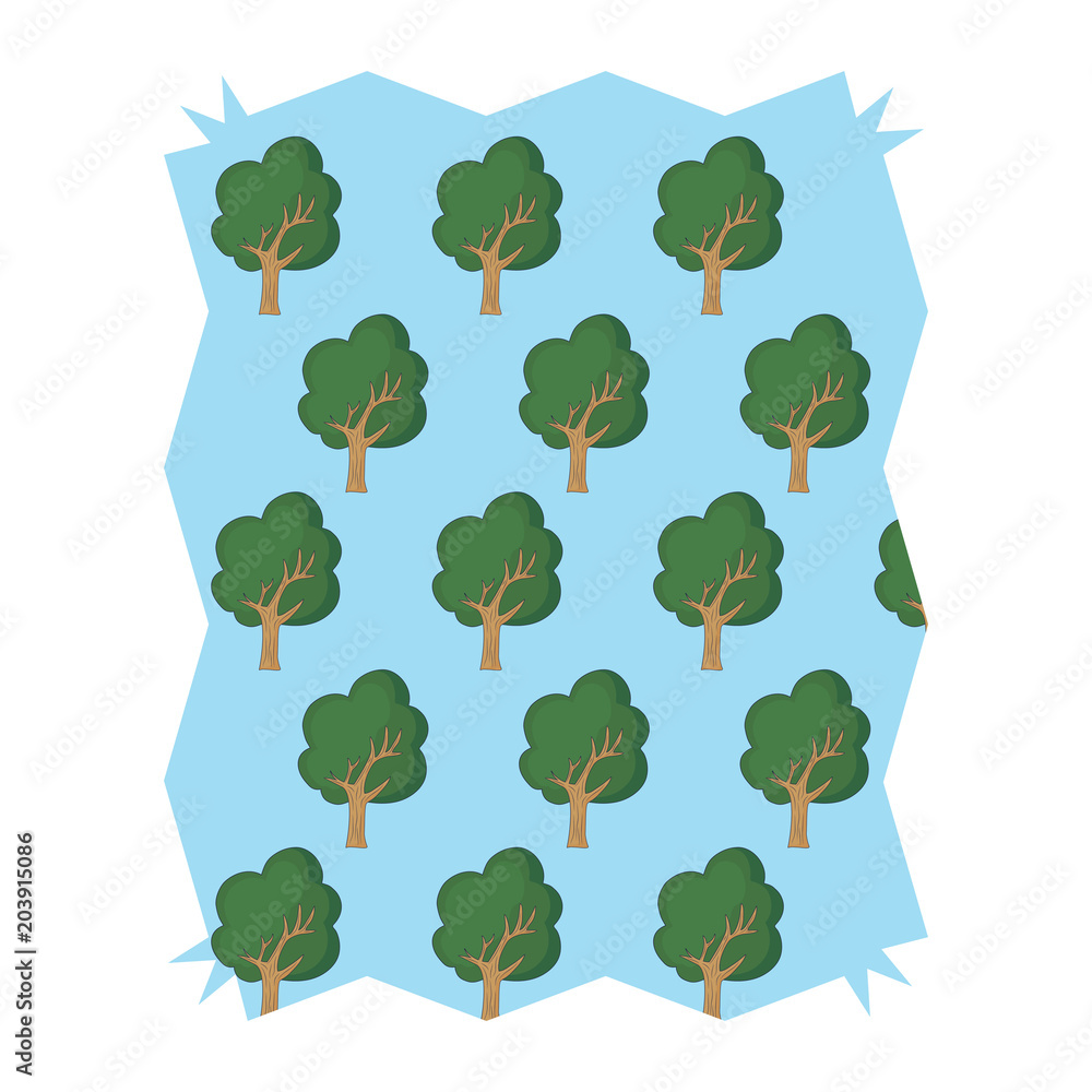 abstract frame with trees pattern over white background, colorful design. vector illustration abstract frame with trees pattern over white background, colorful design. vector illustration