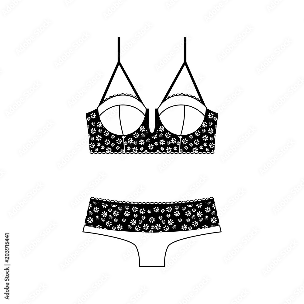 Lingerie vector icon isolated on white background. Stock Vector | Adobe  Stock