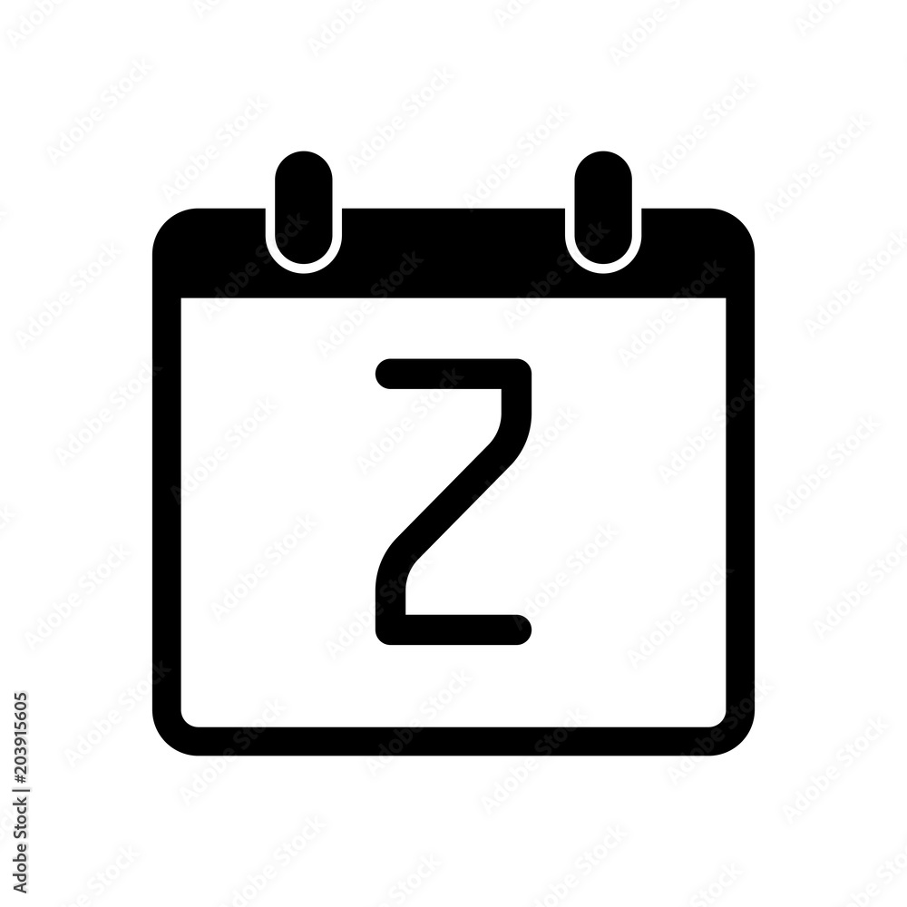 calendar with 2 day, simple icon calendar with 2 day, simple icon