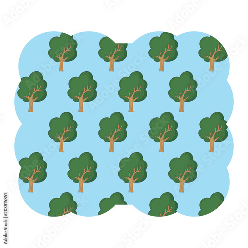 arabic frame with trees pattern over white background  colorful design. vector illustration