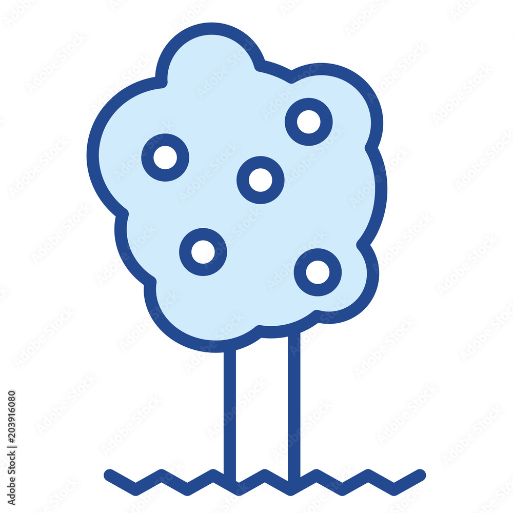 Apfelbaum mit Äpfeln auf Wiese Vector Icon Illustration