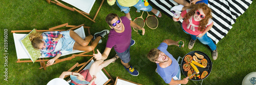 Wall Mural Barbeque party with friends