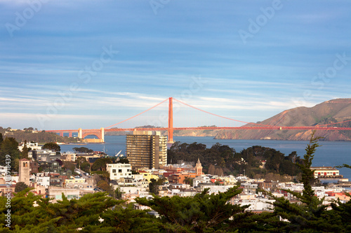Photography Golden Gate Bridge and Northern side of the city, San Francisco, California, USA