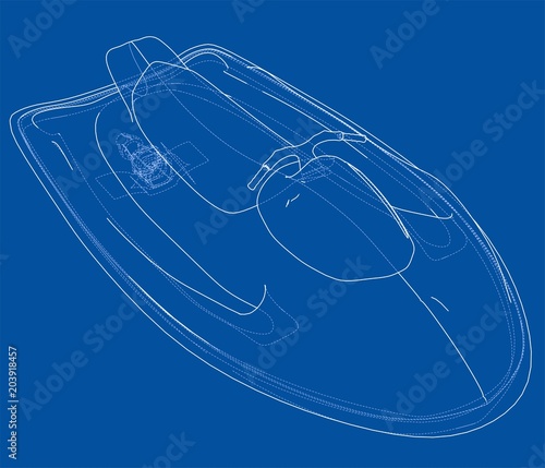 Jet ski sketch. Vector