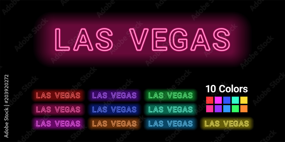 Neon name of Las Vegas city Neon name of Las Vegas city