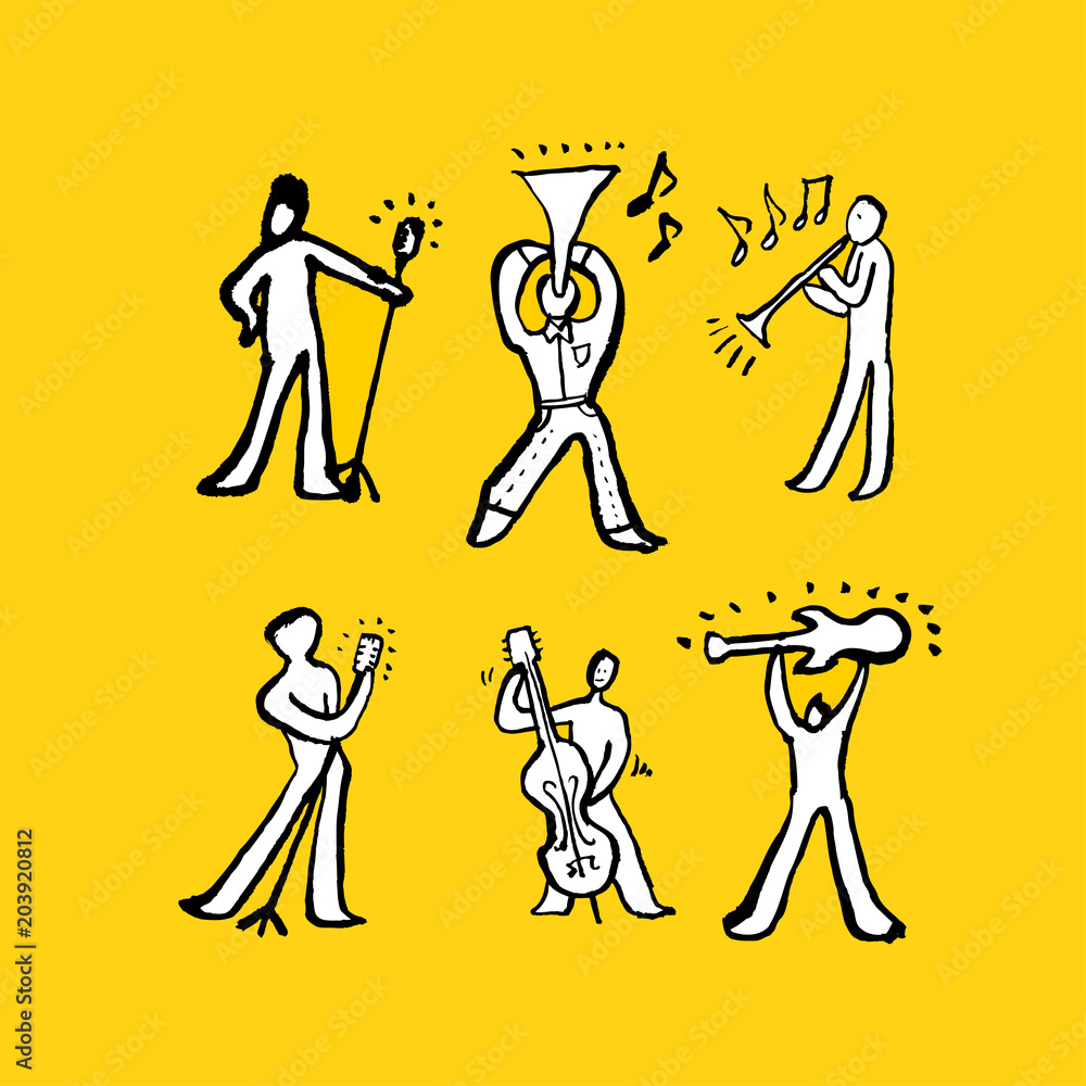 음악회 포스터 / 손으로 그린 음악 일러스트