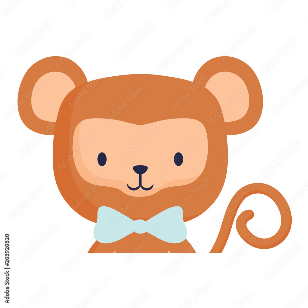 cute monkey icon over white background, colorful design. vector illustration cute monkey icon over white background, colorful design. vector illustration
