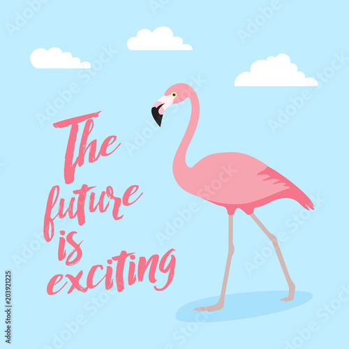 pink flamingo icon over white background