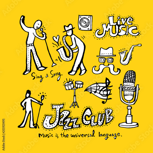 음악회 포스터 / 손으로 그린 음악 일러스트