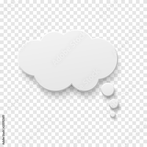 Vector white blank paper speech bubble