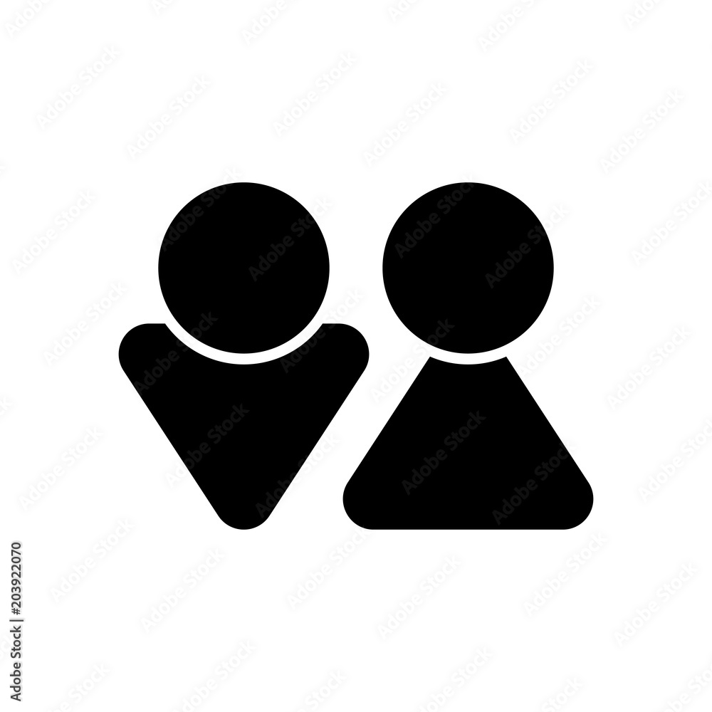 Set of male and female symbols. Simple icon Set of male and female symbols. Simple icon