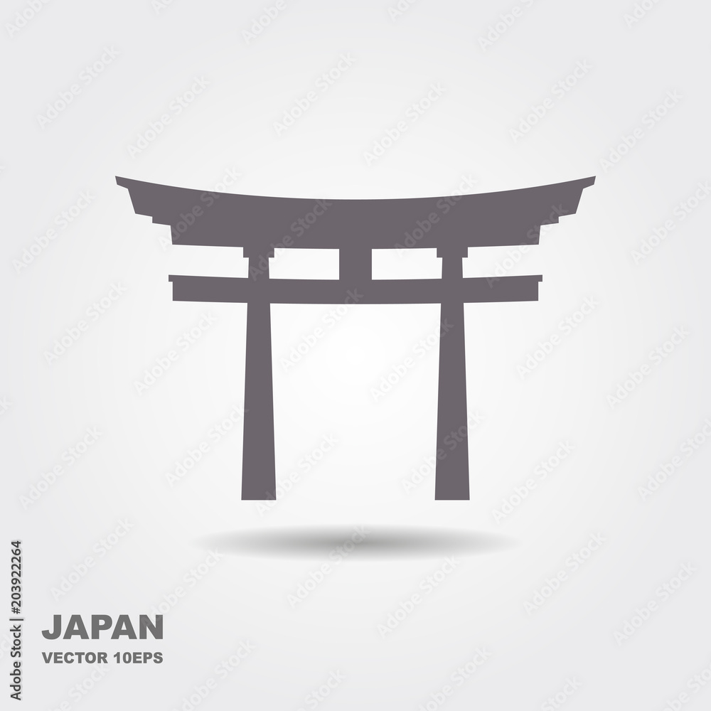 Traditional Japanese Torii gate vector Traditional Japanese Torii gate vector