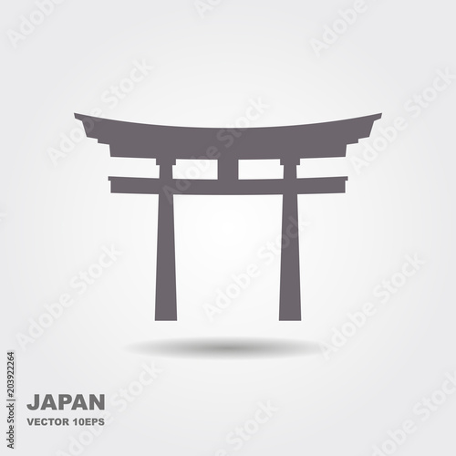Traditional Japanese Torii gate vector