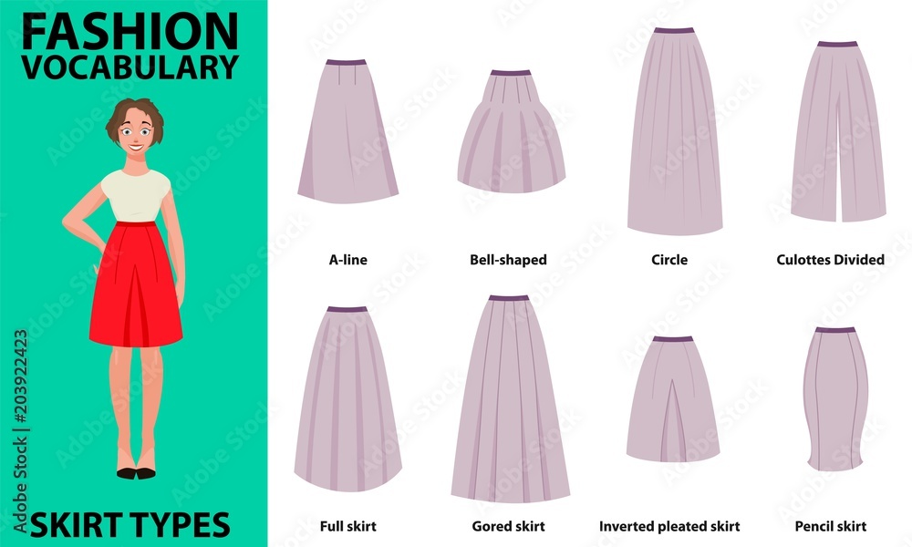 Skirt vocabulary collections of standard classic simple skirts. Many ...