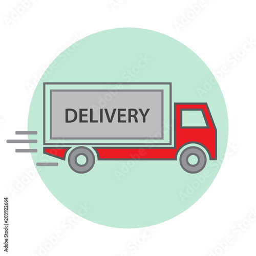 Delivery truck flat icon design