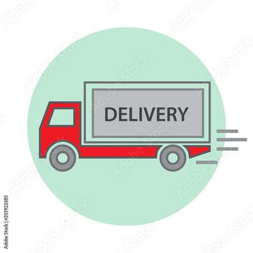 Delivery truck flat icon design