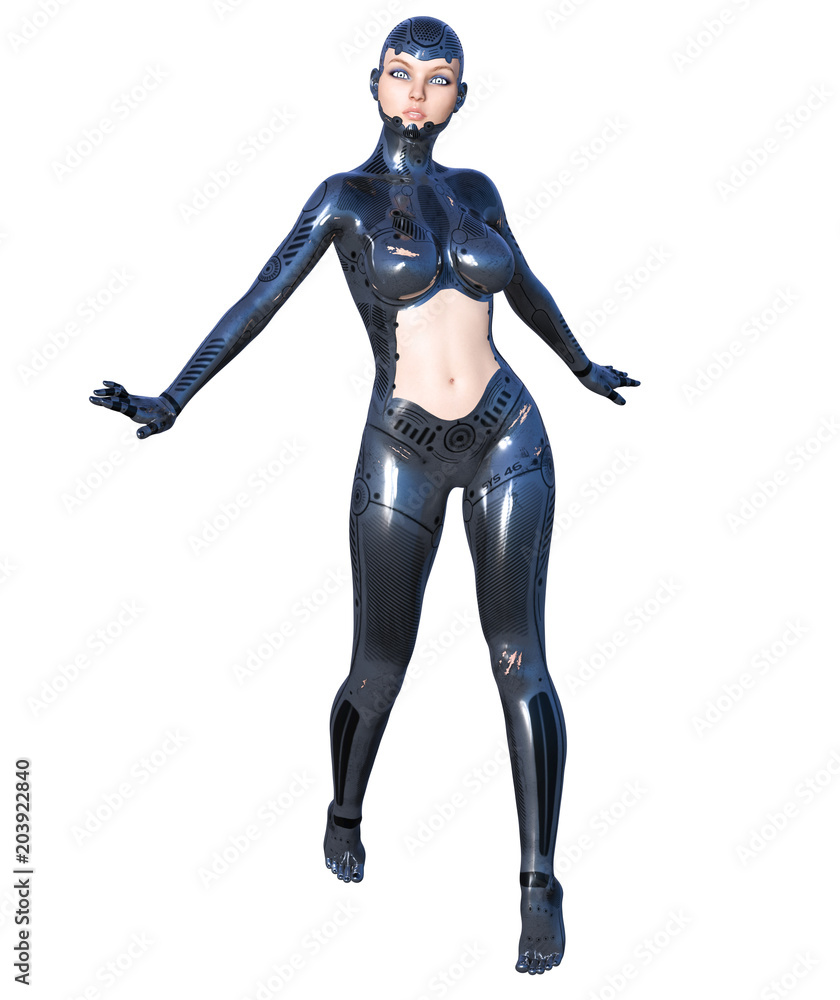 Robot woman. Metal droid with woman's face. Artificial Intelligence. Conceptual fashion art. Realistic 3D render illustration. Studio, isolate, high key.
Robot woman. Metal droid with woman's face. Artificial Intelligence. Conceptual fashion art. Realistic 3D render illustration. Studio, isolate, high key.