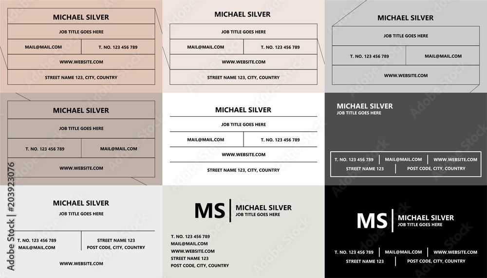 Fototapeta premium Minimalistic business card template set vector