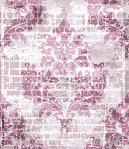 Baroque pattern vintage background Vector. Ornamented texture luxury design. Royal textile decors © castecodesign