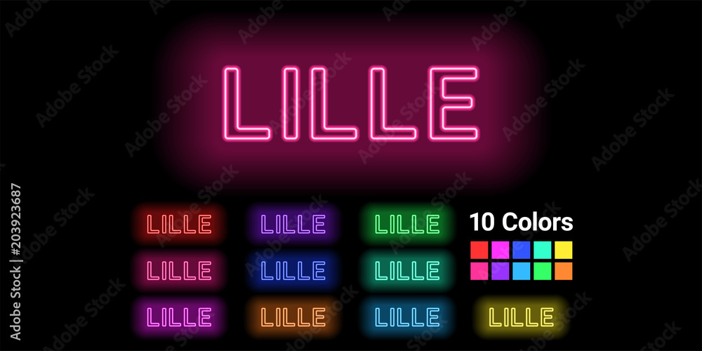 Neon name of Lille city Neon name of Lille city