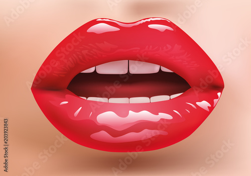 bouche - sensuelle - sexy - femme - rouge à lèvres - maquillage - sensualité - beauté - charme - belle