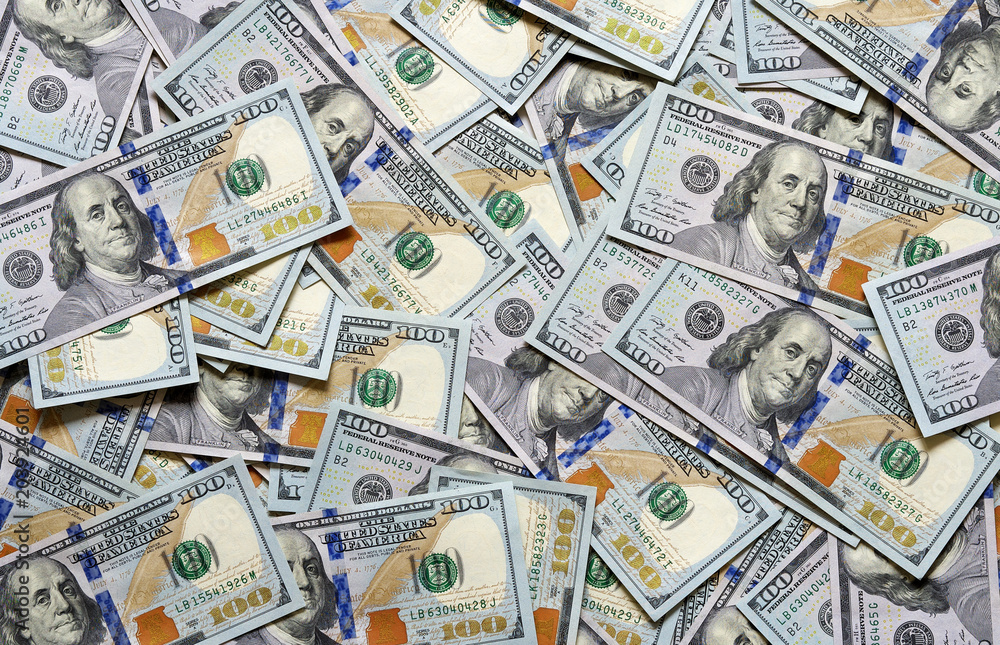 American paper dollar bills as background