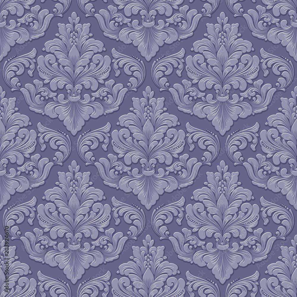Vector volumetric damask seamless pattern background. Elegant luxury embossed texture for wallpapers, backgrounds and page fill. 3D elements with shadows and highlights. Vector volumetric damask seamless pattern background. Elegant luxury embossed texture for wallpapers, backgrounds and page fill. 3D elements with shadows and highlights.