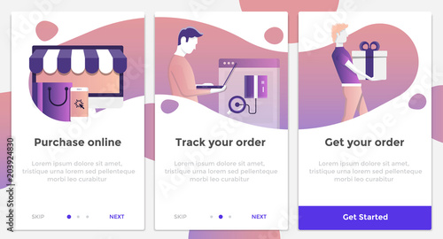 Flat Design Oneboarding Concepts 3