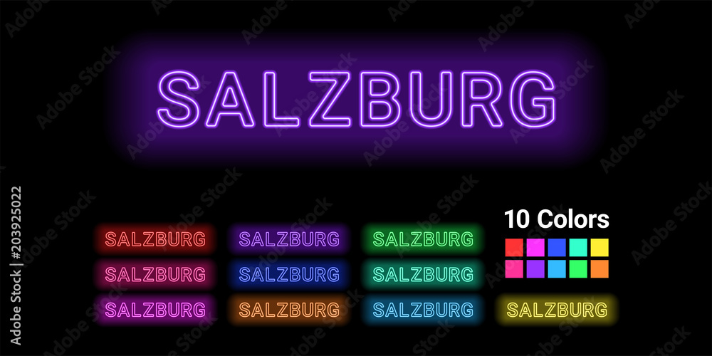 Neon name of Salzburg city Neon name of Salzburg city