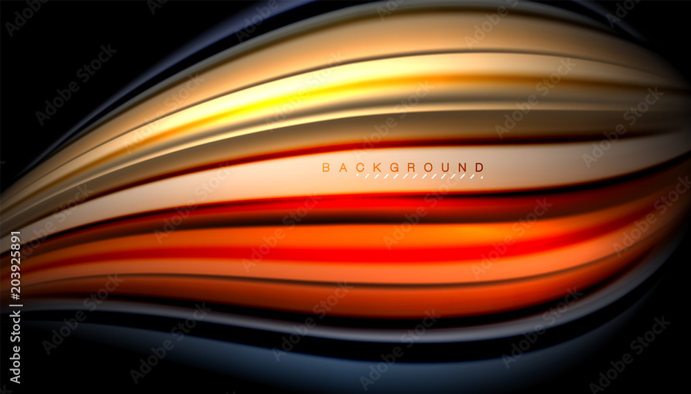 Fototapeta premium Abstract wave lines fluid color stripes