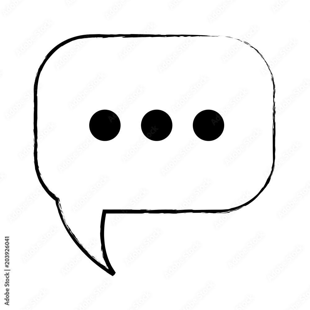 sketch of speech square bubble icon over white background, vector illustration sketch of speech square bubble icon over white background, vector illustration