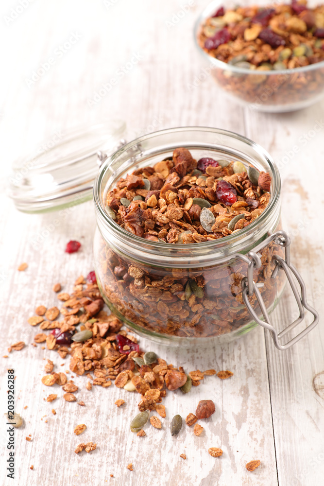 granola with nut and dried fruit granola with nut and dried fruit