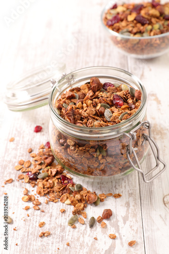 granola with nut and dried fruit