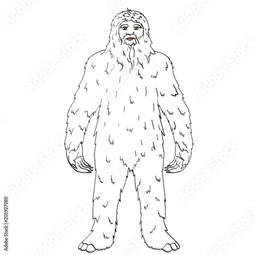 Isolated Object On White Background Point Vector Nepal Yeti Abominable Snowman Color Comic Book Style Imitation Big Foot Stock Vector Adobe Stock