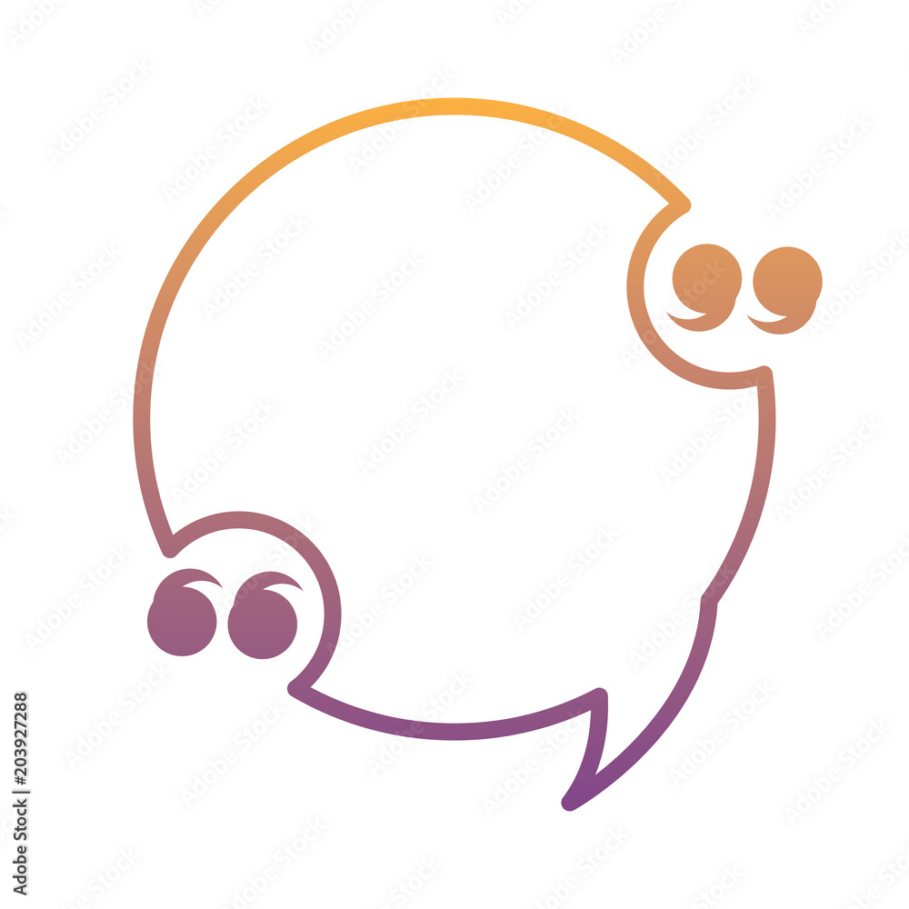 speech bubble in circle shape with quotation marks over white background, colorful design. vector illustration speech bubble in circle shape with quotation marks over white background, colorful design. vector illustration