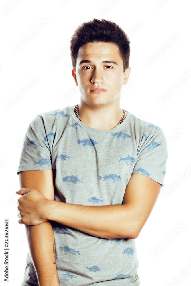 young handsome teenage hipster guy posing emotional, happy smili young handsome teenage hipster guy posing emotional, happy smili