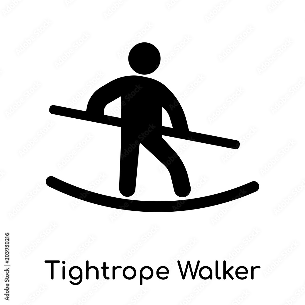 Tightrope Walker icon isolated on white background