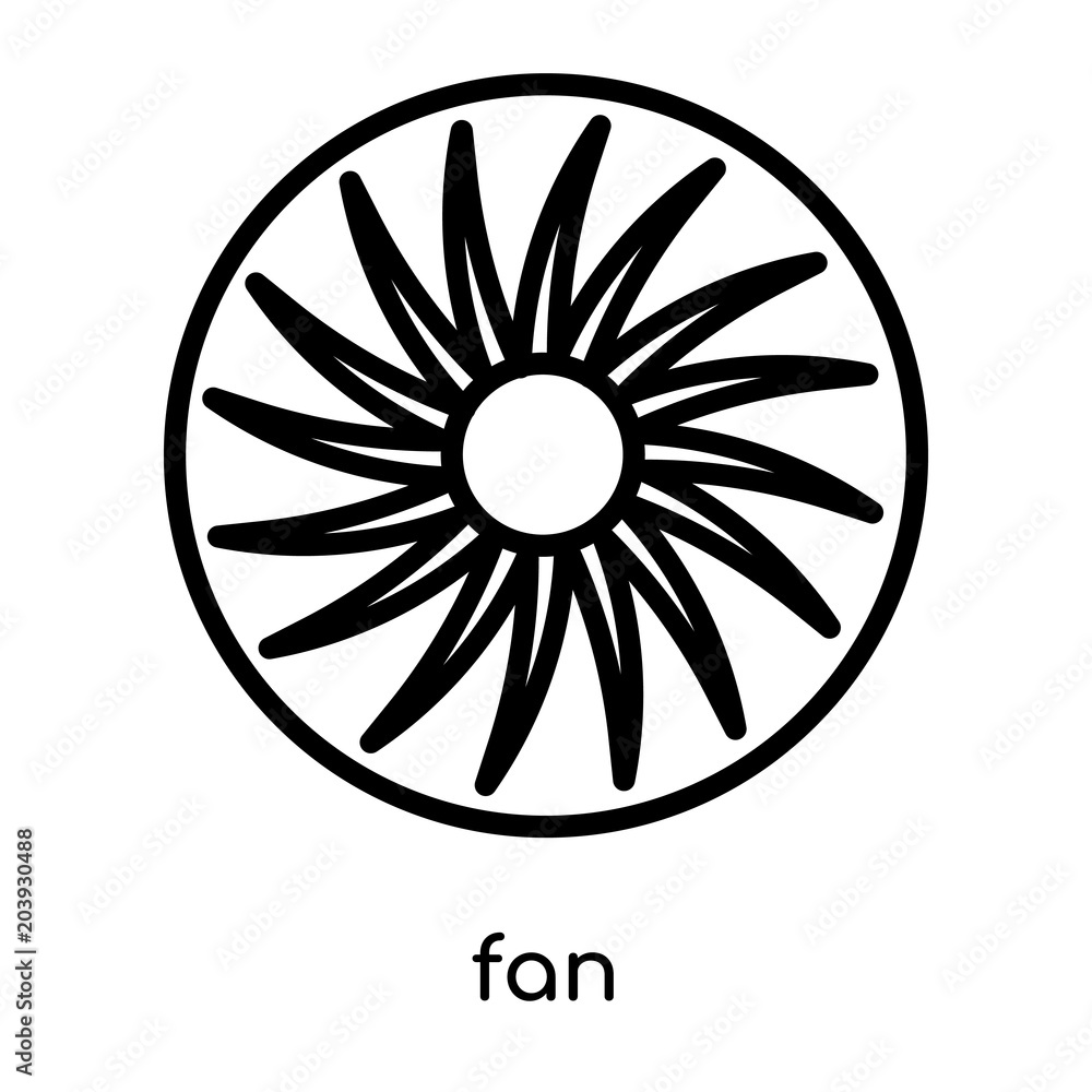 fan icon isolated on white background fan icon isolated on white background