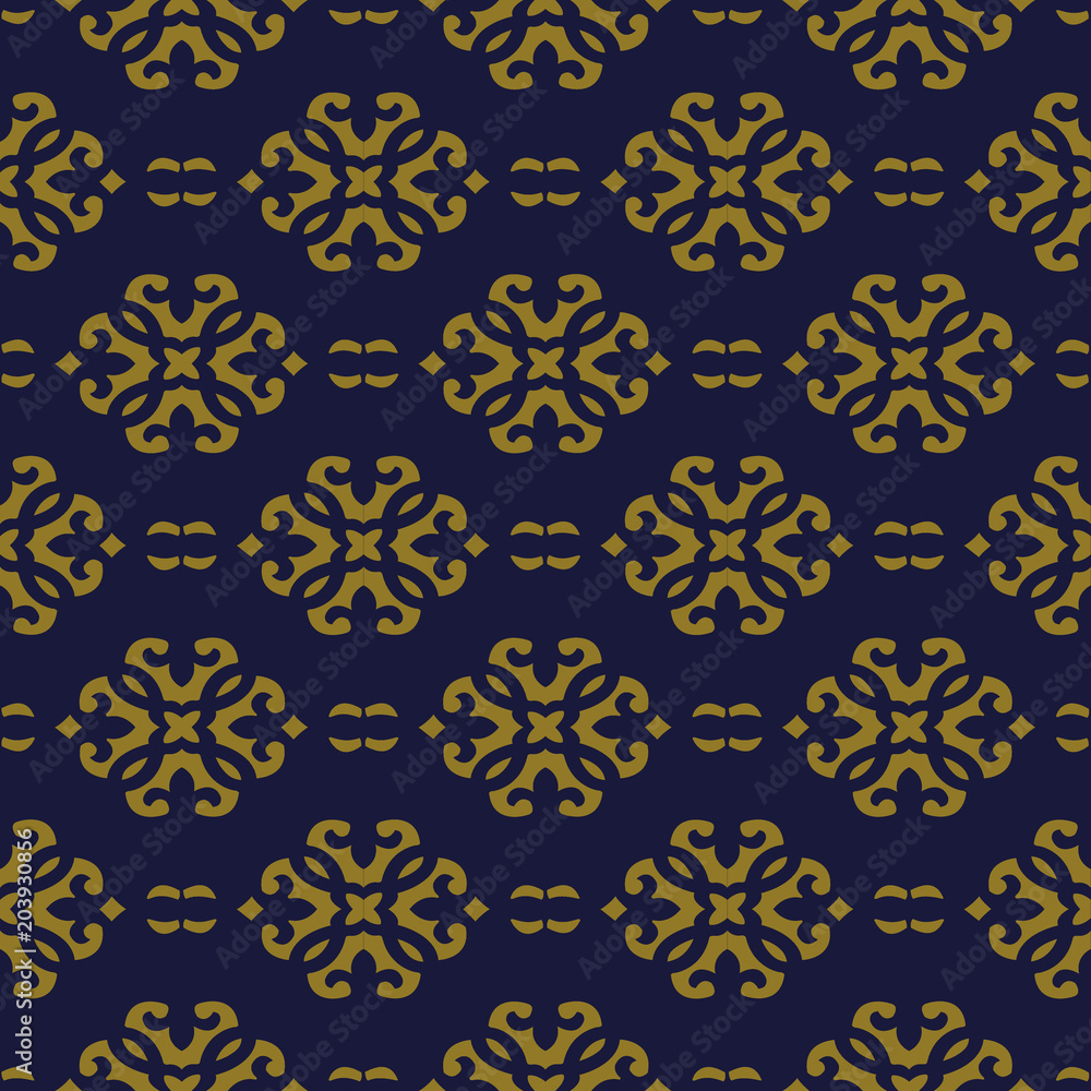 Antique seamless background Curve Cross Flower Crest