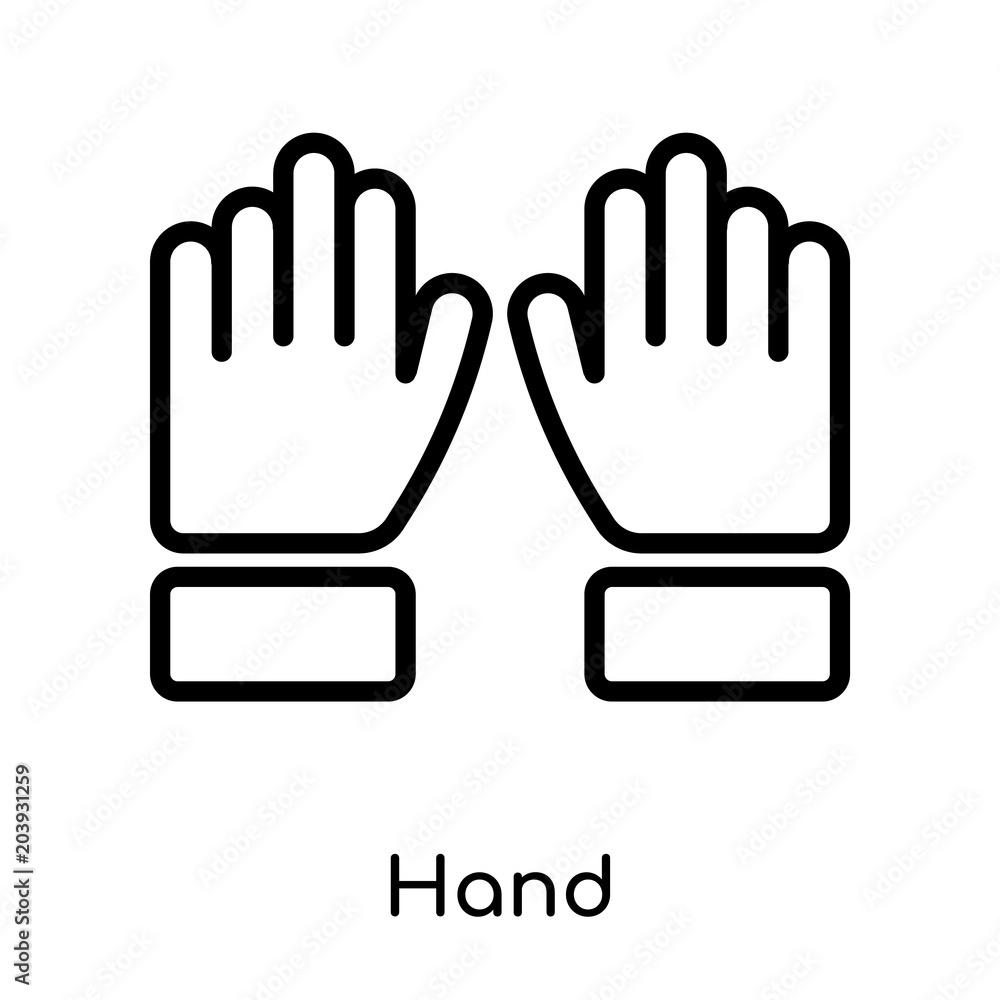 Hand icon isolated on white background Hand icon isolated on white background