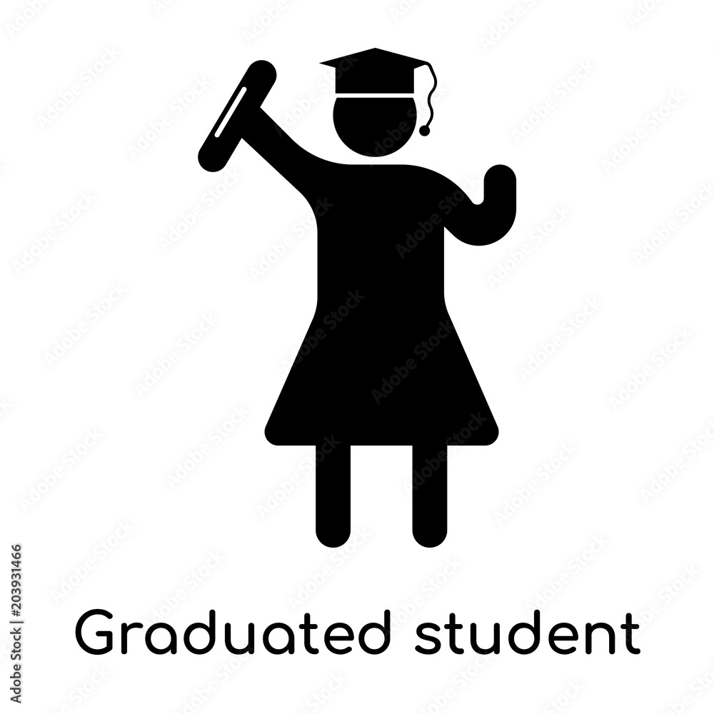 Graduated student icon isolated on white background Graduated student icon isolated on white background