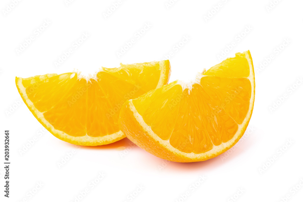 Orange and orange slices isolated on white background Orange and orange slices isolated on white background